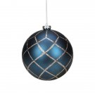 Matte Blue Gold Glitter Diamond Shatterproof Ball 4" Christmas Ornaments Matte Blue Gold Glitter Diamond Shatterproof Ball 4" Christmas Ornaments