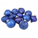 12 Piece Blue Distressed Finish Glass Set 3.25" Christmas Ornaments 12 Piece Blue Distressed Finish Glass Set 3.25" Christmas Ornaments