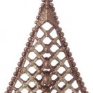 5" Antique Copper Glittered Cross Hatch Raised Ball Accents Finial Christmas Ornaments
