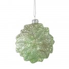 3.75 Inch Green Glittered Poinsettia Flower Glass Christmas Ornaments 3.75 Inch Green Glittered Poinsettia Flower Glass Christmas Ornaments
