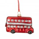3.75 Inch Red And Silver Double Decker Bus Glass Christmas Ornaments 3.75 Inch Red And Silver Double Decker Bus Glass Christmas Ornaments