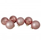 6 Piece Shiny And Matte Pink Glass Ball Set 3.25" Christmas Ornaments