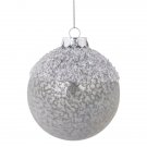 4" Silver Glass Ball With Beads And Glitter Christmas Ornaments 4" Silver Glass Ball With Beads And Glitter Christmas Ornaments