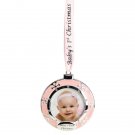 3" Pink Silver Plated "Baby'S First " Framed Christmas Ornaments 3" Pink Silver Plated "Baby'S First " Framed Christmas Ornaments