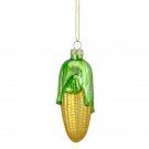 3.5 Inch Yellow And Green Corn On The Cob Glass Christmas Ornaments