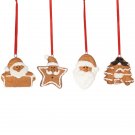 Set Of 4 Santa Claus Gingerbread 2.5" Christmas Ornaments Set Of 4 Santa Claus Gingerbread 2.5" Christmas Ornaments
