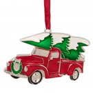 Red Vintage Country Pick Up Truck Silver Plated Christmas Ornaments Red Vintage Country Pick Up Truck Silver Plated Christmas Ornaments