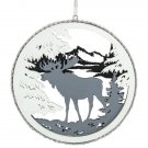 4.25 Inch Gray Moose 2 D Cut Out Silhouette Christmas Ornaments