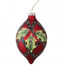 4.75" Holiday Moments Geometric Plaid Mistletoe Christmas Ornaments