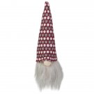 8 Inch Lighted Red, White And Gray Knit Gnome Head Christmas Ornaments