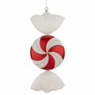 18" Red Pinwheel Candy With Iridescent Glitter Shatterproof Commercial Christmas Ornaments