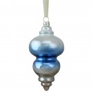 6" Winter S Beauty Sky Blue Silver Glass Finial Christmas Ornaments 6" Winter S Beauty Sky Blue Silver Glass Finial Christmas Ornaments
