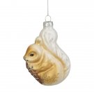 3.75 Inch Brown And White Glass Squirrel With Nut Christmas Ornaments 3.75 Inch Brown And White Glass Squirrel With Nut Christmas Ornaments