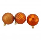 100Ct Burnt Orange Shatterproof 3Finish 2.5" Christmas Ornaments
