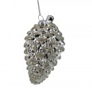 5.5 Beaded Silver Glass Pinecone Christmas Ornaments 5.5 Beaded Silver Glass Pinecone Christmas Ornaments