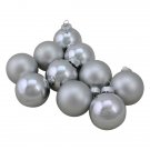 10 Piece Shiny Matte Silver Glass Ball Set 1.5" Christmas Ornaments 10 Piece Shiny Matte Silver Glass Ball Set 1.5" Christmas Ornaments