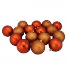 16Ct Burnt Orange Shatterproof 4Finish Ball 3" Christmas Ornaments