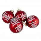 Set Of 4 Red Ho Ho Ho Glass Ball 3.25 Inch 80Mm Christmas Ornaments Set Of 4 Red Ho Ho Ho Glass Ball 3.25 Inch 80Mm Christmas Ornaments