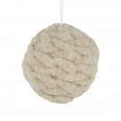 3.75 Inch Beige Woven Yarn Ball Hanging Christmas Ornaments 3.75 Inch Beige Woven Yarn Ball Hanging Christmas Ornaments