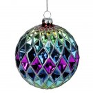 Rainbow Harlequin Designed Round Glass 3.5 90Mm Christmas Ornaments