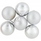 6 Piece Shiny Matte Silver Glass Ball Set 3.25" Christmas Ornaments 6 Piece Shiny Matte Silver Glass Ball Set 3.25" Christmas Ornaments