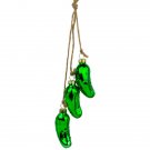 8.5" Shiny Green Pickle Cluster Trio Glass Christmas Ornaments 8.5" Shiny Green Pickle Cluster Trio Glass Christmas Ornaments
