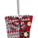 3.25" Alpine Chic Red White Gray Knit Style Gift Box Christmas Ornaments