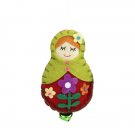 4" Red And Green Plush Felt Doll With Jingle Bell Christmas Ornaments