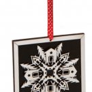 5" Alpine Chic Rustic Black White Glitter Snowflake Framed Christmas Ornaments
