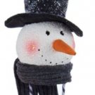12" Snowman Black Top Hat Paired With Bird House Christmas Ornaments