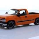 2002 Chevy Silverado 1500 Ls Regular Cab Pickup Truck 1:64 Orange Diecast Toys