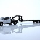 Dodge Ram 3500 Dually Gooseneck Flatbed Trailer 1:64 Truck White Diecast Toys