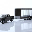 2020 Ford F-150 Lariat & Box Trailer Car Hauler Truck 1:64 Scale Gray Diecast Toys