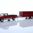 1983 Chevy K-20 Squarebody Truck Dump Trailer 1:64 Scale Rusty Red Diecast Toys