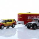 Ford Explorer & Jeep Wrangler Broward Emerald Bay Lifeguard Trailer 1:64 Diecast Toys