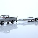 1983 Ford Ranger Xl & Flatbed Car Hauler Trailer Pickup Truck 1:64 Diecast Toys
