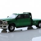 2022 Dodge Ram 3500 Flatbed Dually Pickup Truck 5Th Gen 1:64 Green Diecast Toys