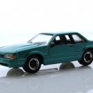 1991 Ford Mustang Foxbody Sports Muscle Car 1:64 Scale Blue Green Diecast Toys