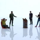 Camping Outdoors Figures Men Woman 1:64 Scale Diorama People Set Diecast Toys