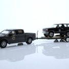 2018 Ford F-150 1992 Bronco Flatbed Trailer Yellowstone 1:64 Scale Truck Diecast Toys