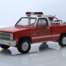 1981 Chevy K20 Silverado Square Body Fire Brush Truck 4X4 1:64 Red Diecast Toys