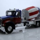 Mack Granite Cement Mixer Concrete Truck 1:64 Scale Red White Blue Diecast Toys Mack Granite Cement Mixer Concrete Truck 1:64 Scale Red White Blue Diecast Toys