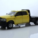 2020 Dodge Ram 3500 Flatbed Pickup Truck Dually 1:64 Yellow Black Diecast Toys