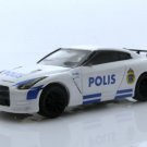 2014 Nissan Gt-R Stockholm Sweden Polis Police Car 1:64 Scale Diecast Toys