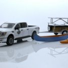 2019 Nissan Titan & Canoe Kayak Trailer Pickup Truck 1:64 Scale Diecast Toys