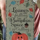 18" Leaves Falling Pumpkin Spice Thanksgiving Autumn Wall Door Hanger Plaque Decoration