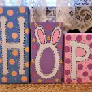 Rustic Counter Top Mantle 3 Pc Hop Wood Block Shelf Sitter Set Rabbit Bunny Decoration Rustic Counter Top Mantle 3 Pc Hop Wood Block Shelf Sitter Set Rabbit Bunny Decoration