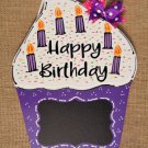 Chalkboard Happy Birthday Cupcake Sign Wall Door Hanger Kids Party Purple Decoration Chalkboard Happy Birthday Cupcake Sign Wall Door Hanger Kids Party Purple Decoration