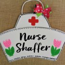 Personalize Nurse Cap Sign Spring Door Hanger Plaque School Or Nursing Staff Decoration