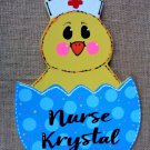 Personalized Nurse Chick Egg Spring Easter Sign Name Door Hanger Plaque School Decoration Personalized Nurse Chick Egg Spring Easter Sign Name Door Hanger Plaque School Decoration